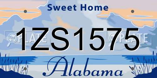 1ZS1575 Alabama License Plate