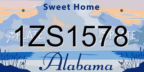 1ZS1578 Alabama License Plate