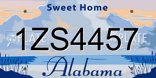 1ZS4457 Alabama License Plate
