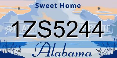 1ZS5244 Alabama License Plate