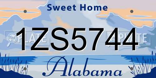 1ZS5744 Alabama License Plate