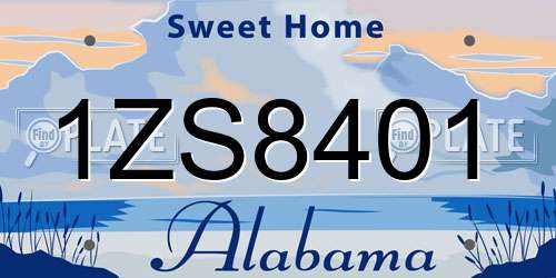 1ZS8401 Alabama License Plate