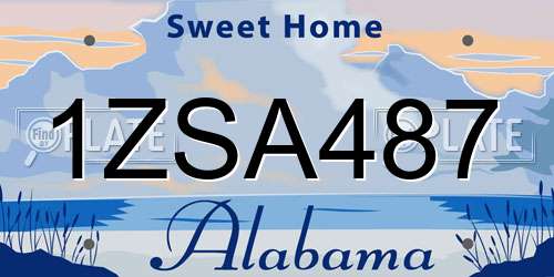 1ZSA487 Alabama License Plate