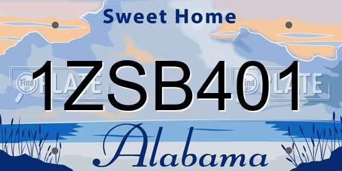 1ZSB401 Alabama License Plate