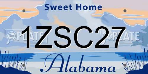 1ZSC27 Alabama License Plate