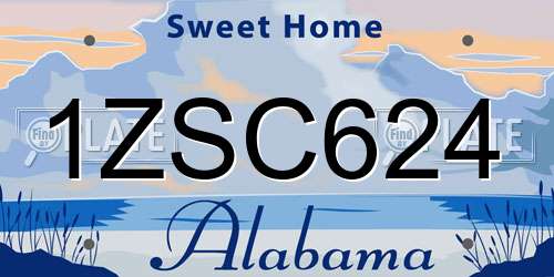 1ZSC624 Alabama License Plate