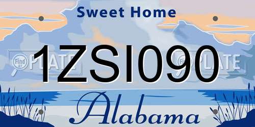 1ZSI090 Alabama License Plate