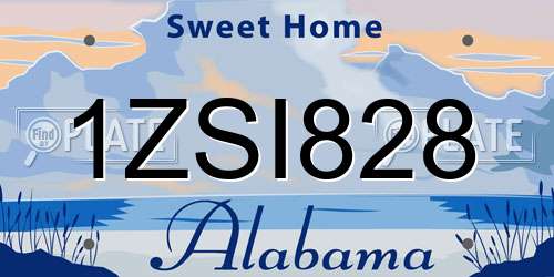 1ZSI828 Alabama License Plate