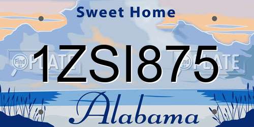 1ZSI875 Alabama License Plate