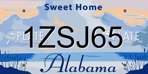 1ZSJ65 Alabama License Plate