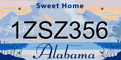 1ZSZ356 Alabama License Plate