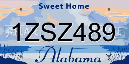 1ZSZ489 Alabama License Plate