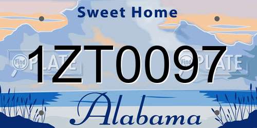 1ZT0097 Alabama License Plate