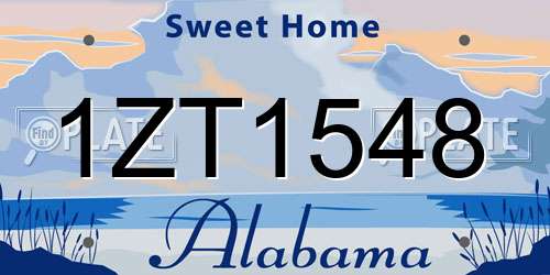 1ZT1548 Alabama License Plate