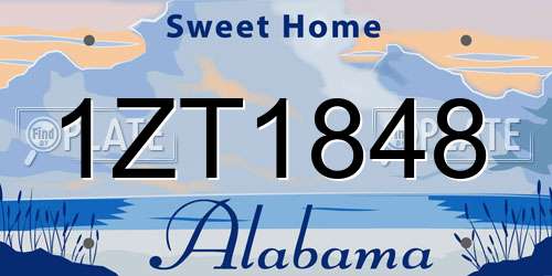 1ZT1848 Alabama License Plate