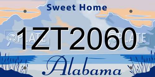 1ZT2060 Alabama License Plate