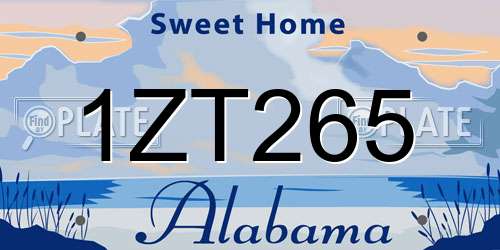 1ZT265 Alabama License Plate
