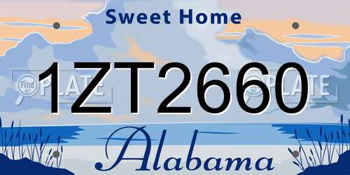 1ZT2660 Alabama License Plate