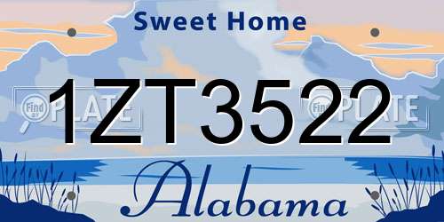 1ZT3522 Alabama License Plate