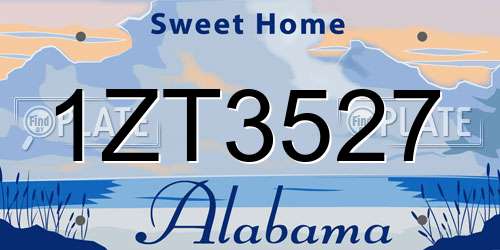 1ZT3527 Alabama License Plate
