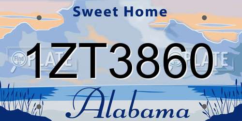 1ZT3860 Alabama License Plate