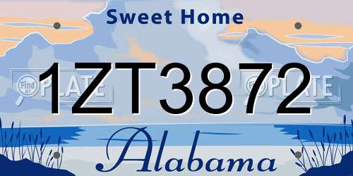 1ZT3872 Alabama License Plate