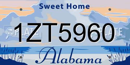 1ZT5960 Alabama License Plate
