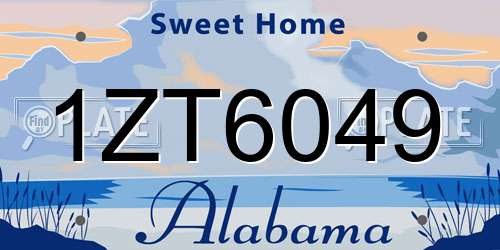 1ZT6049 Alabama License Plate