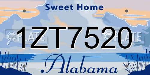1ZT7520 Alabama License Plate