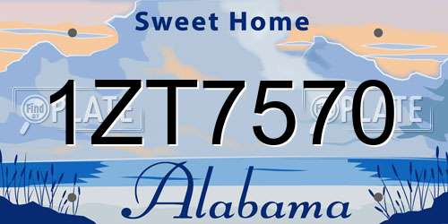 1ZT7570 Alabama License Plate