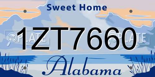 1ZT7660 Alabama License Plate