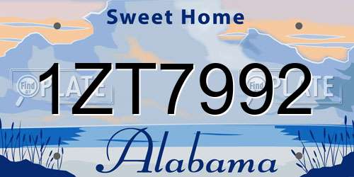 1ZT7992 Alabama License Plate