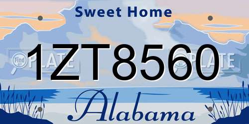 1ZT8560 Alabama License Plate