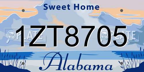 1ZT8705 Alabama License Plate