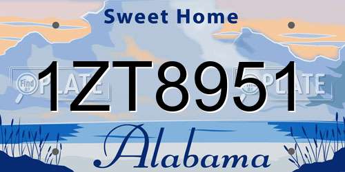 1ZT8951 Alabama License Plate