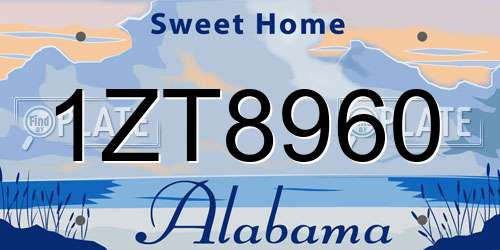 1ZT8960 Alabama License Plate