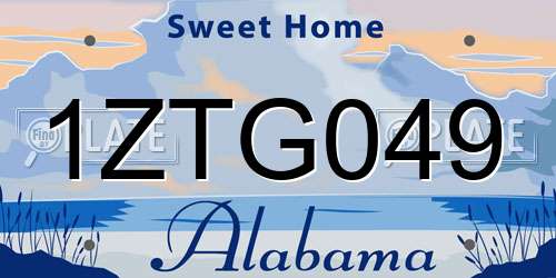 1ZTG049 Alabama License Plate