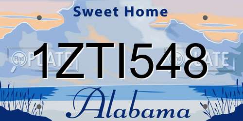 1ZTI548 Alabama License Plate
