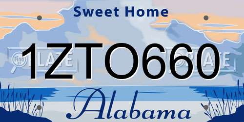 1ZTO660 Alabama License Plate