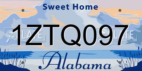 1ZTQ097 Alabama License Plate