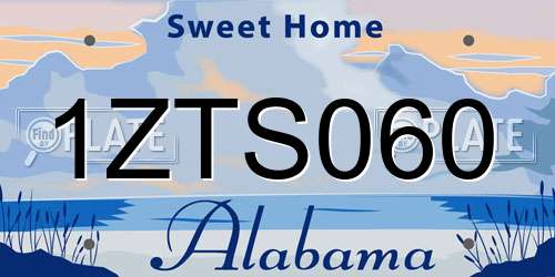 1ZTS060 Alabama License Plate