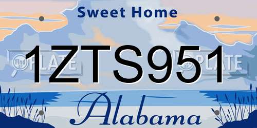 1ZTS951 Alabama License Plate