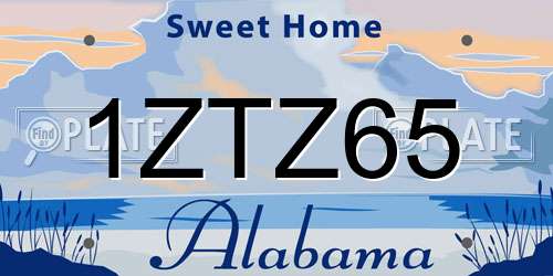 1ZTZ65 Alabama License Plate