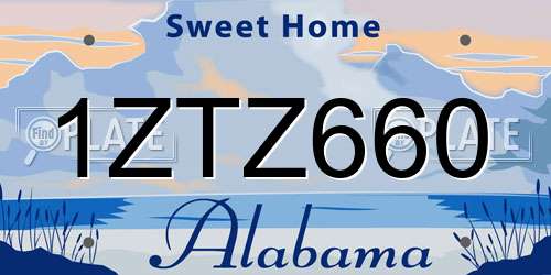 1ZTZ660 Alabama License Plate
