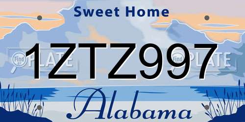 1ZTZ997 Alabama License Plate