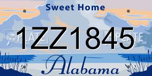 1ZZ1845 Alabama License Plate