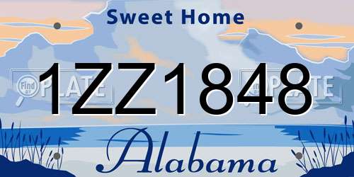 1ZZ1848 Alabama License Plate