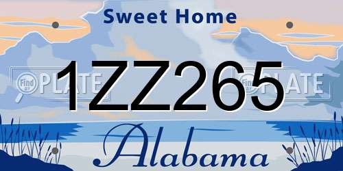 1ZZ265 Alabama License Plate