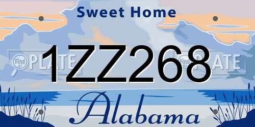 1ZZ268 Alabama License Plate