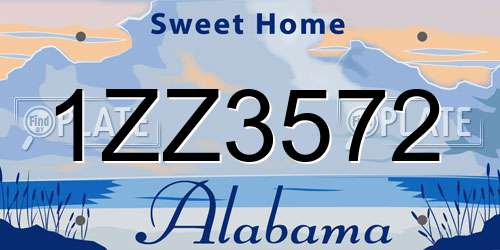 1ZZ3572 Alabama License Plate